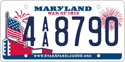 MD license plate 4AA8790