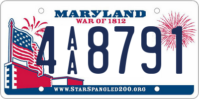 MD license plate 4AA8791