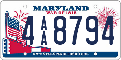 MD license plate 4AA8794
