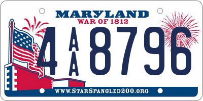 MD license plate 4AA8796