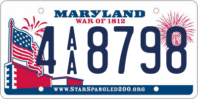 MD license plate 4AA8798