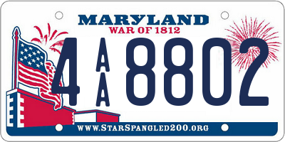 MD license plate 4AA8802