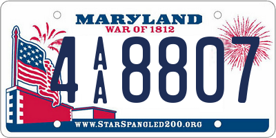 MD license plate 4AA8807