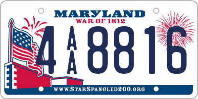MD license plate 4AA8816