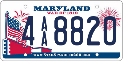 MD license plate 4AA8820