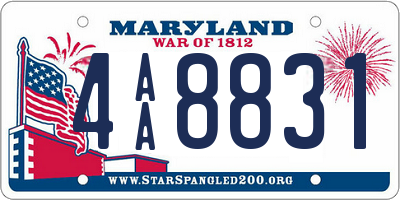 MD license plate 4AA8831