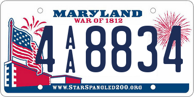 MD license plate 4AA8834