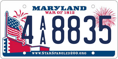 MD license plate 4AA8835