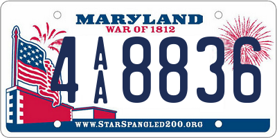 MD license plate 4AA8836