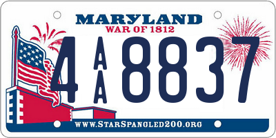 MD license plate 4AA8837