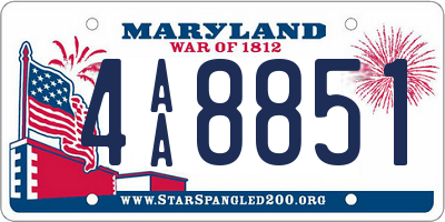 MD license plate 4AA8851