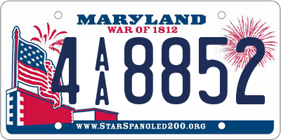 MD license plate 4AA8852