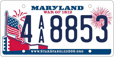 MD license plate 4AA8853