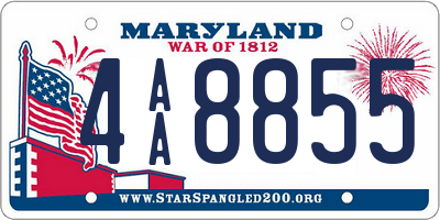 MD license plate 4AA8855