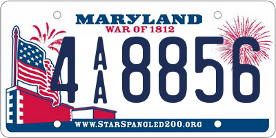 MD license plate 4AA8856