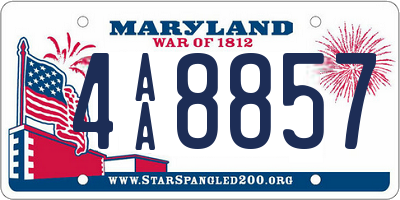 MD license plate 4AA8857