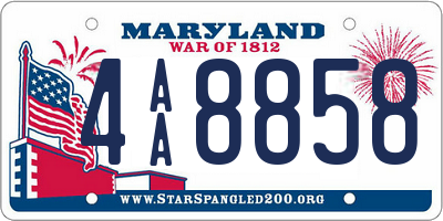 MD license plate 4AA8858