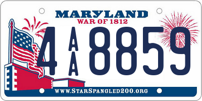 MD license plate 4AA8859