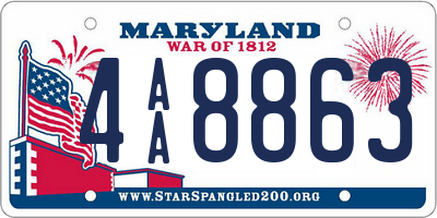 MD license plate 4AA8863