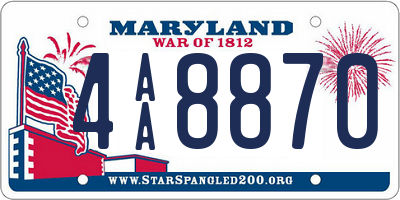 MD license plate 4AA8870