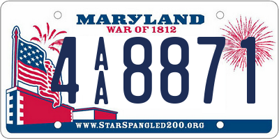 MD license plate 4AA8871