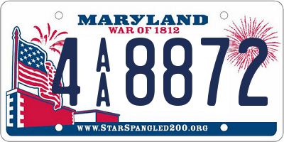 MD license plate 4AA8872