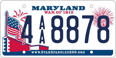 MD license plate 4AA8878