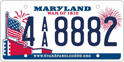 MD license plate 4AA8882