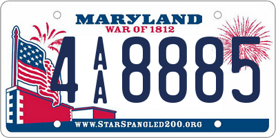 MD license plate 4AA8885