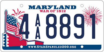 MD license plate 4AA8891