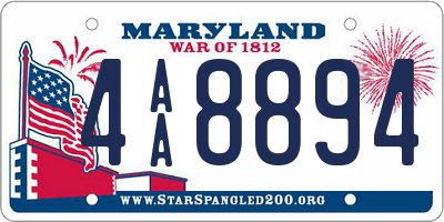 MD license plate 4AA8894