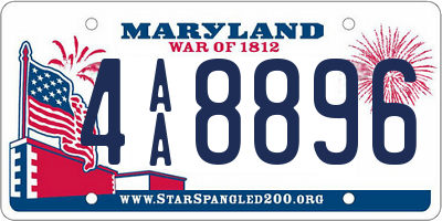 MD license plate 4AA8896