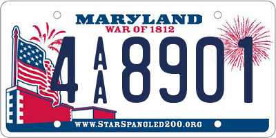 MD license plate 4AA8901