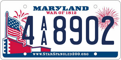 MD license plate 4AA8902