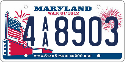 MD license plate 4AA8903