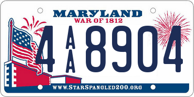 MD license plate 4AA8904