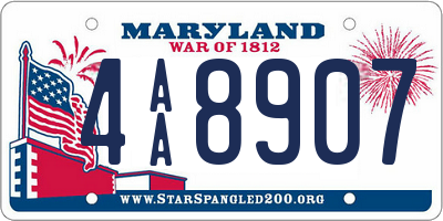 MD license plate 4AA8907