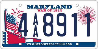 MD license plate 4AA8911