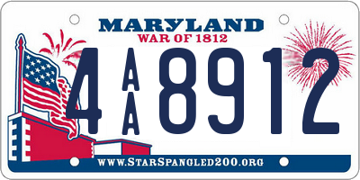 MD license plate 4AA8912