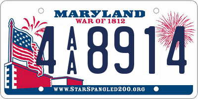 MD license plate 4AA8914