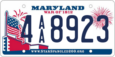 MD license plate 4AA8923