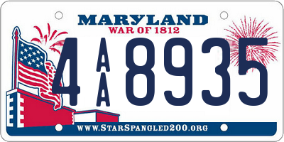 MD license plate 4AA8935