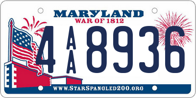 MD license plate 4AA8936