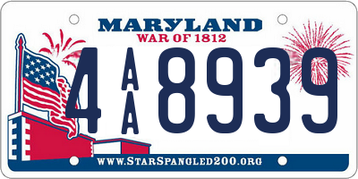 MD license plate 4AA8939