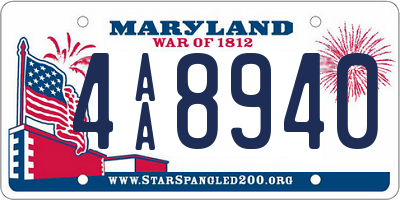 MD license plate 4AA8940