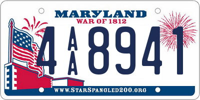 MD license plate 4AA8941