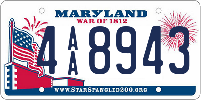 MD license plate 4AA8943