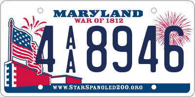 MD license plate 4AA8946