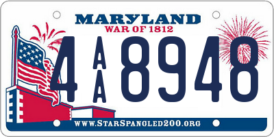 MD license plate 4AA8948