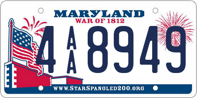 MD license plate 4AA8949